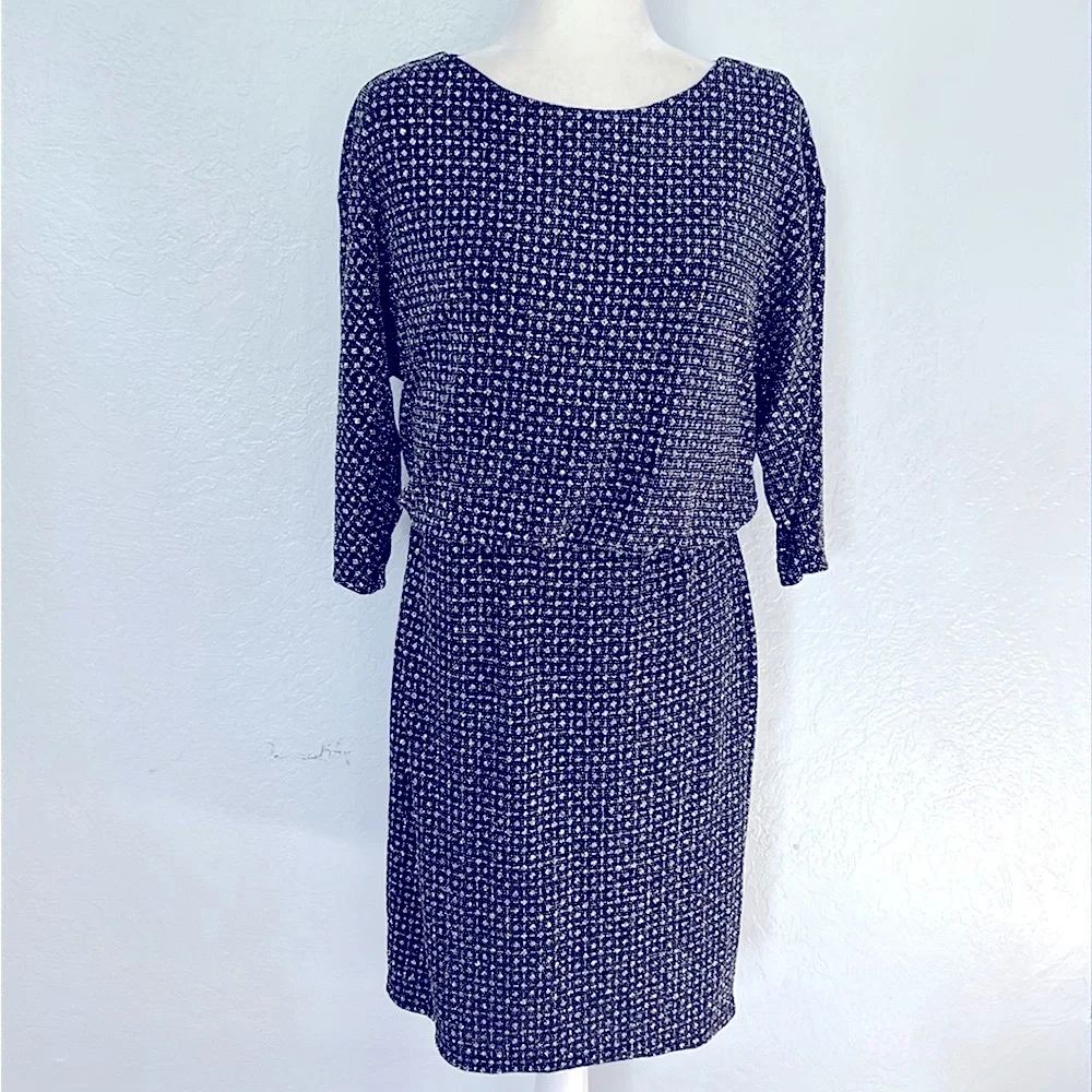 Enfocus Blue Sparkle silver Midi Dress